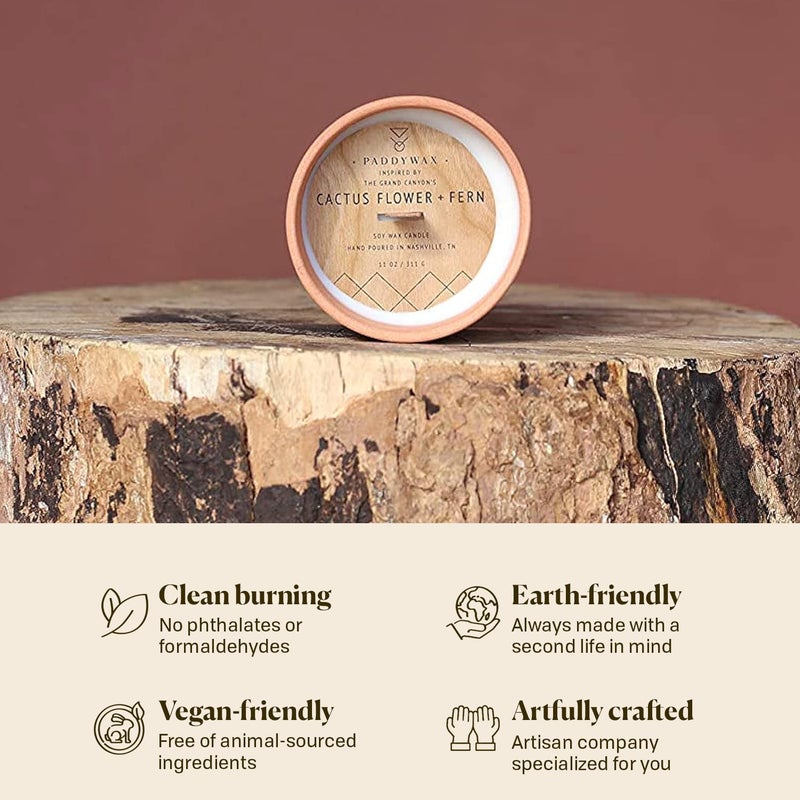 Paddywax National Parks Artisan Soy Wax Scented Candle Made in the USA  11-Ounce Textured Ceramic Jar  Grand Canyon - Image 3